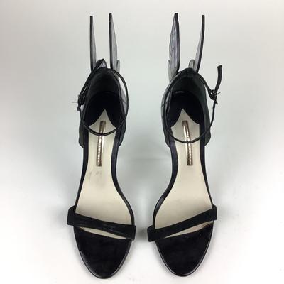 119 SOPHIA WEBSTER Black Foil/Leather Butterfly Sandals Size 41