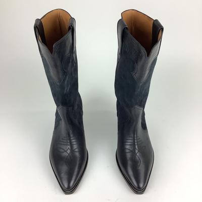 120 ISABEL MARANT Duerto Black Leather Cowgirl Boots Size 41