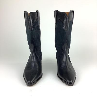 120 ISABEL MARANT Duerto Black Leather Cowgirl Boots Size 41