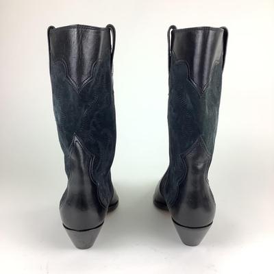 120 ISABEL MARANT Duerto Black Leather Cowgirl Boots Size 41