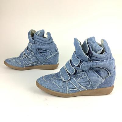 121 ISABEL MARANT Blue Bekett Wedge Sneakers Size 41