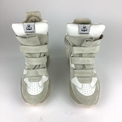 123 ISABEL MARANT Balskee White Leather Wedge Sneakers Size 41