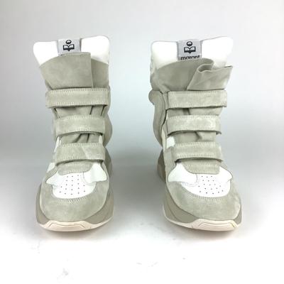 123 ISABEL MARANT Balskee White Leather Wedge Sneakers Size 41