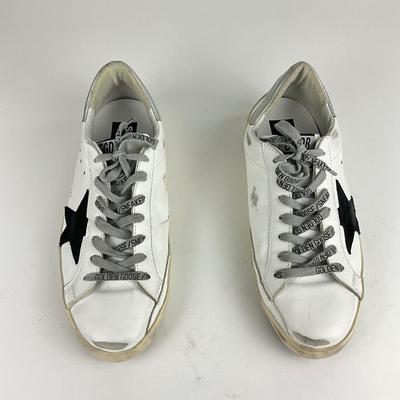 127 GOLDEN GOOSE Super-Star White/Black/Gray Trainers Size 41