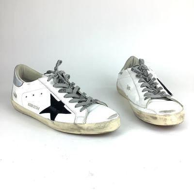 127 GOLDEN GOOSE Super-Star White/Black/Gray Trainers Size 41