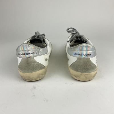 127 GOLDEN GOOSE Super-Star White/Black/Gray Trainers Size 41
