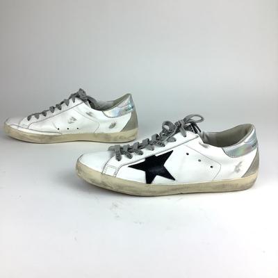 127 GOLDEN GOOSE Super-Star White/Black/Gray Trainers Size 41