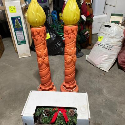 Blow mold candles & Woodys Old World Yule Log