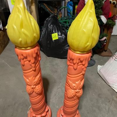 Blow mold candles & Woodys Old World Yule Log