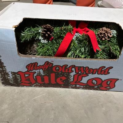 Blow mold candles & Woodys Old World Yule Log