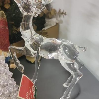 Angel & lam table decor, lucite deer, trees, gnomes