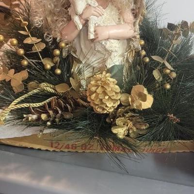 Angel & lam table decor, lucite deer, trees, gnomes