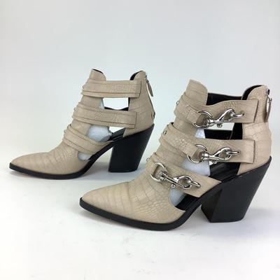 145 REBECCA MINKOFF Leather & Clip Ankle Boots Size 11
