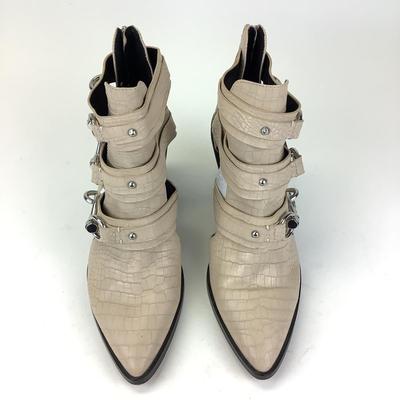 145 REBECCA MINKOFF Leather & Clip Ankle Boots Size 11