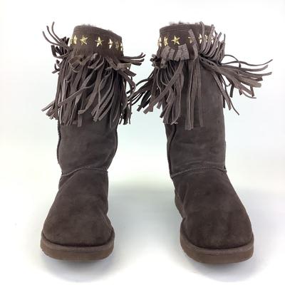 150 JIMMY CHOO x UGG Sora Fringe Brown Suede Boots Size 9