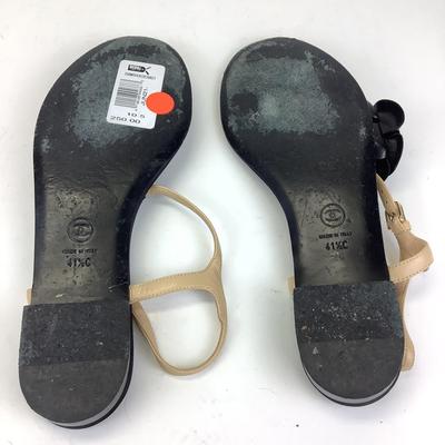 152 CHANEL Camellia T-Strap Sandals Size 41 1/2