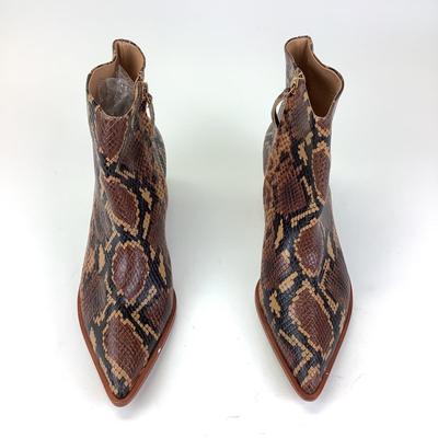 154 ULLA JOHNSON Snake Print Leather Western Boots Size 41