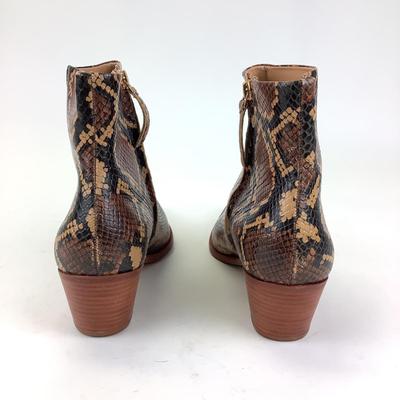 154 ULLA JOHNSON Snake Print Leather Western Boots Size 41