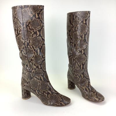 155 LOQ Snake Print Leather High Boots Size 41