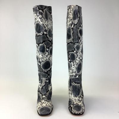156 MARYAM NASSIR ZADEH Snake Print Leather High Boots Size 41
