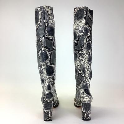 156 MARYAM NASSIR ZADEH Snake Print Leather High Boots Size 41