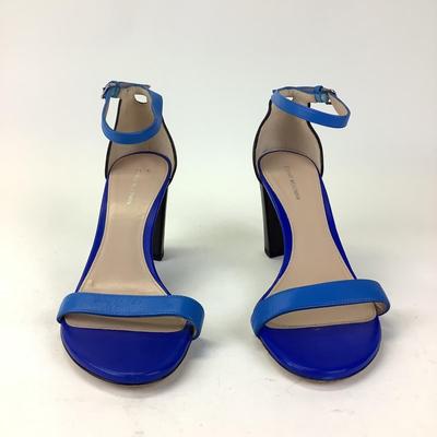 157 STUART WEITZMAN Blue/Black & Multicolor Patent Leather Sandals Size 10
