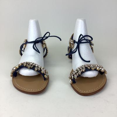159 New MYSTIQUE Rhinestone & Leather Sandals Size 11