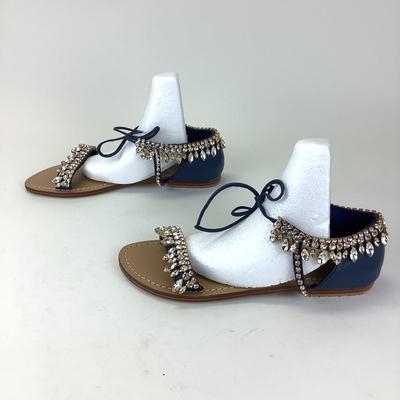 159 New MYSTIQUE Rhinestone & Leather Sandals Size 11