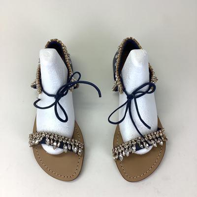 159 New MYSTIQUE Rhinestone & Leather Sandals Size 11
