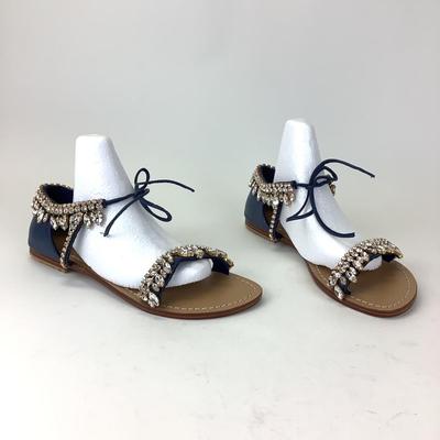 159 New MYSTIQUE Rhinestone & Leather Sandals Size 11