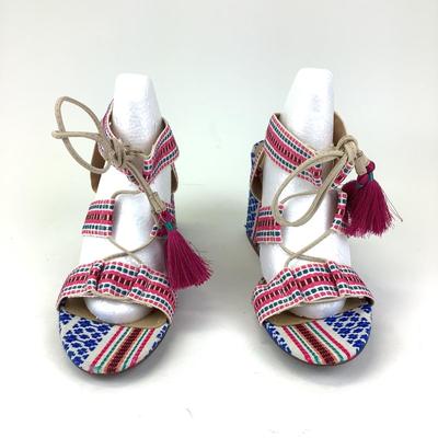 165 SCHUTZ Embroidered Block Heel Sandals Size 11