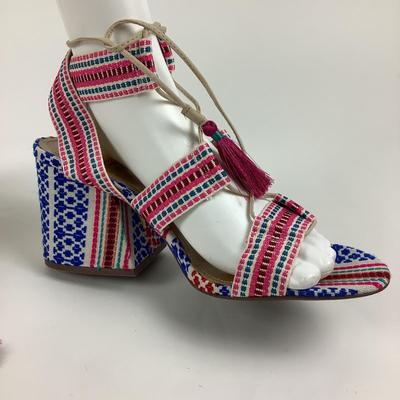 165 SCHUTZ Embroidered Block Heel Sandals Size 11