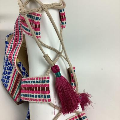 165 SCHUTZ Embroidered Block Heel Sandals Size 11
