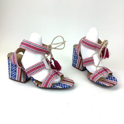 165 SCHUTZ Embroidered Block Heel Sandals Size 11