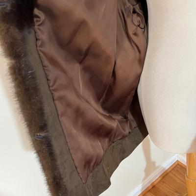 Vintage Mink Trimmed Suede Jacket Coat