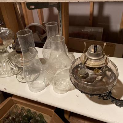 Antique oil lamps