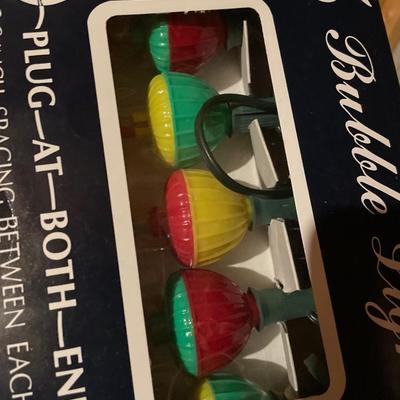 Boxes of Christmas lights