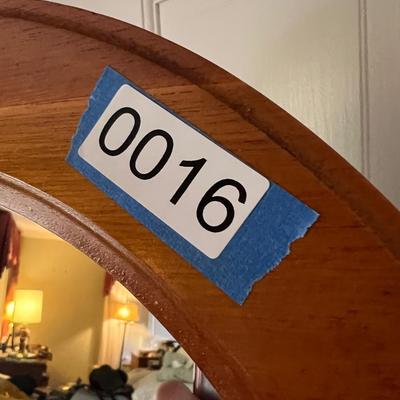 Oval Cheval Wood Framed Floor Mirror