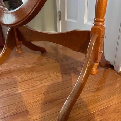 Oval Cheval Wood Framed Floor Mirror