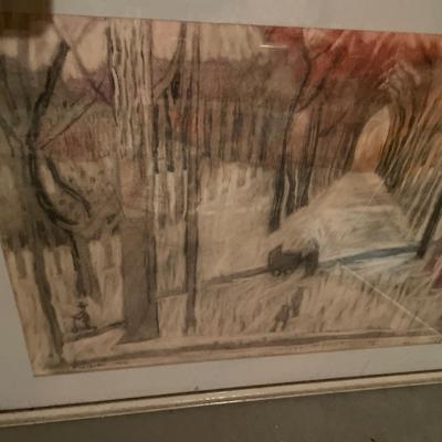 Multiple pieces of framed Princeton artwork