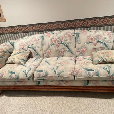 Cream floral sofa