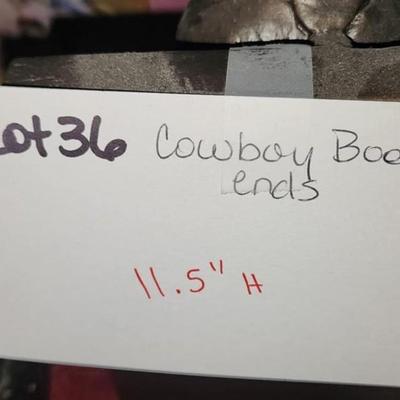 Cowboy Book Ends. One piece with damage