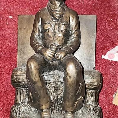 Cowboy Book Ends. One piece with damage