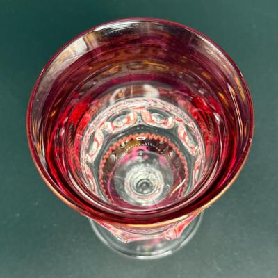 Set of Vintage Tiffin Franciscan Kings Crown Red Glasses and Desert Bowls