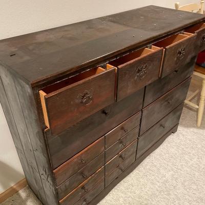Dark wood organizer dresser