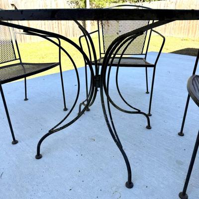 Wrought Iron Patio Set - Table and 4 Chairs