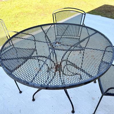 Wrought Iron Patio Set - Table and 4 Chairs