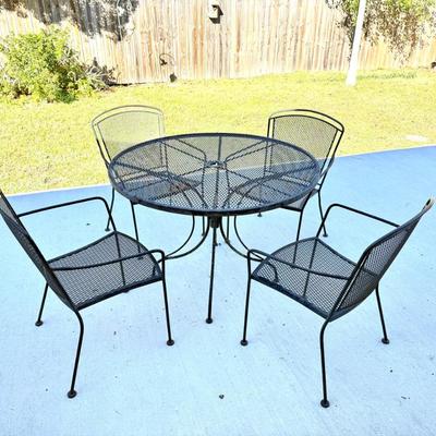 Wrought Iron Patio Set - Table and 4 Chairs