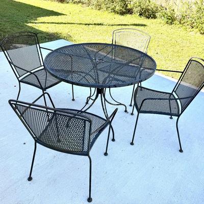 Wrought Iron Patio Set - Table and 4 Chairs