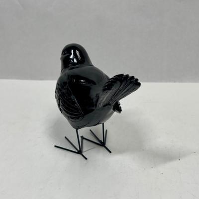 Glass Bird Figurine with Metal Legs